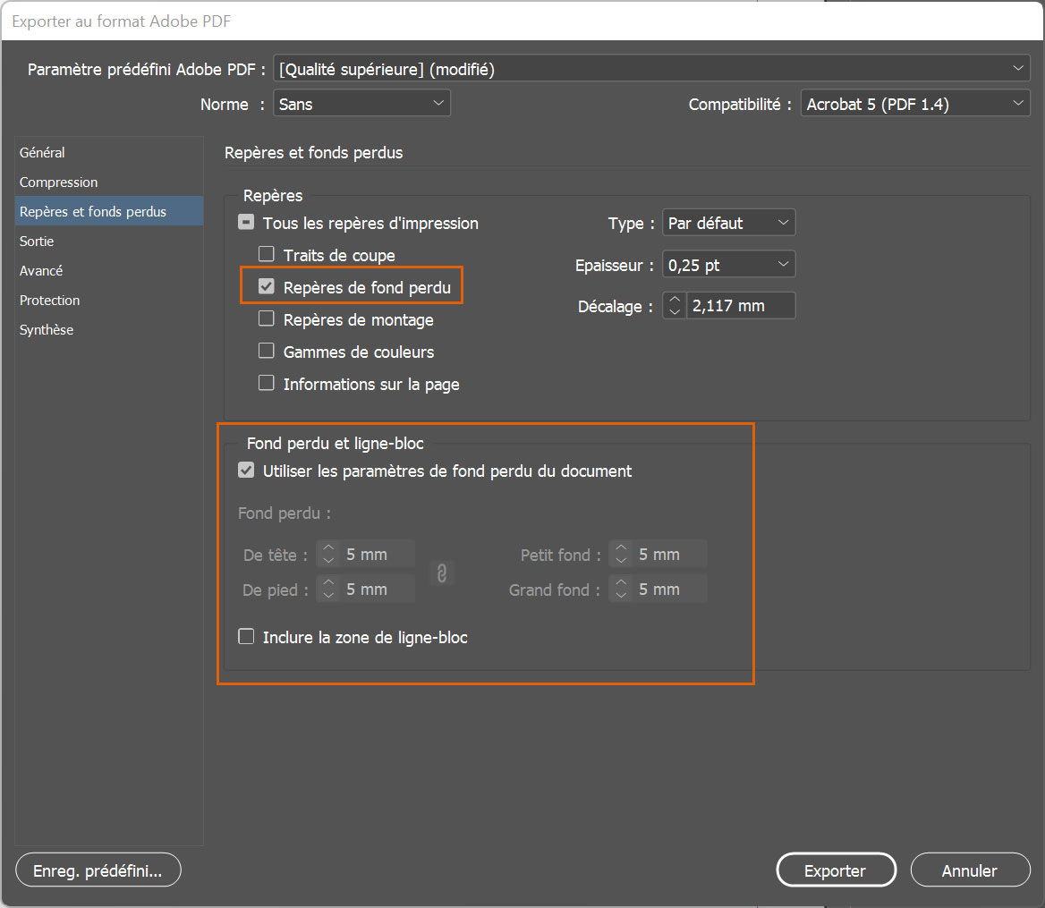 Mise en page des marges et bords perdus pour impression sur InDesign